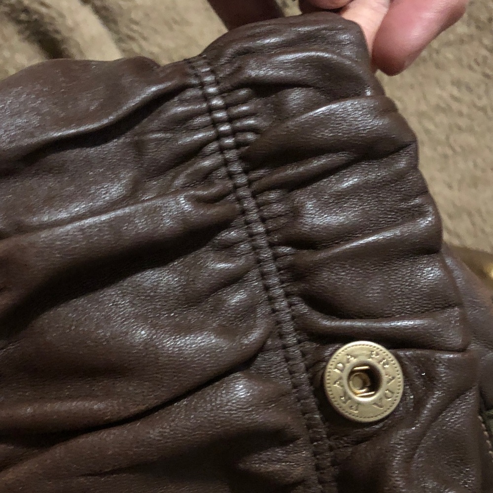 TODAY ONLY:Authentic Prada Brown Leather Canvas Shoulder Bag w/out Strap AS IS - Picture 14 of 14